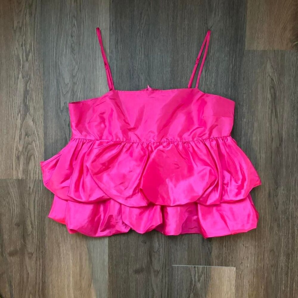a new day Pink Ruffle Tank Top